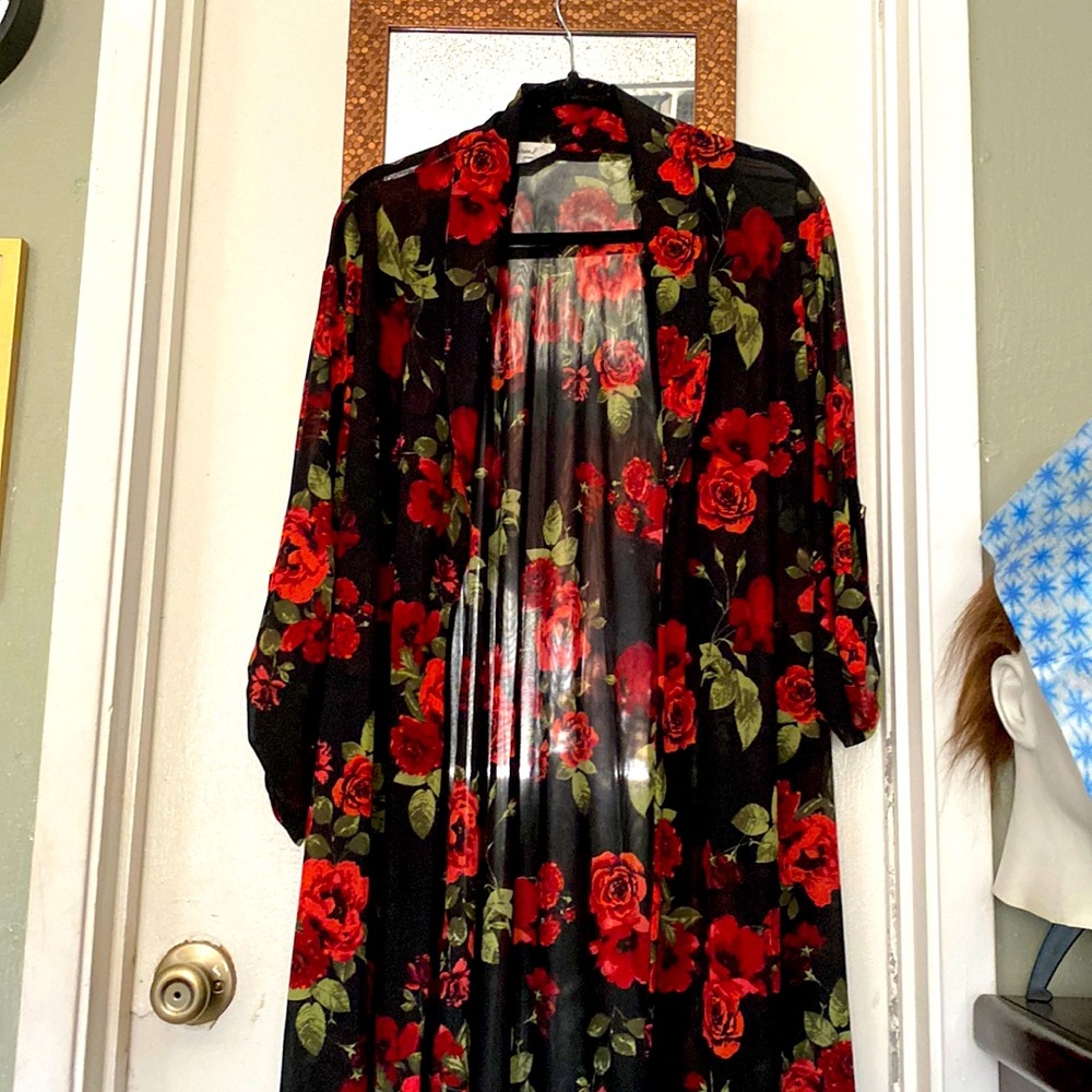 Plus size woman kimono long sleeve
